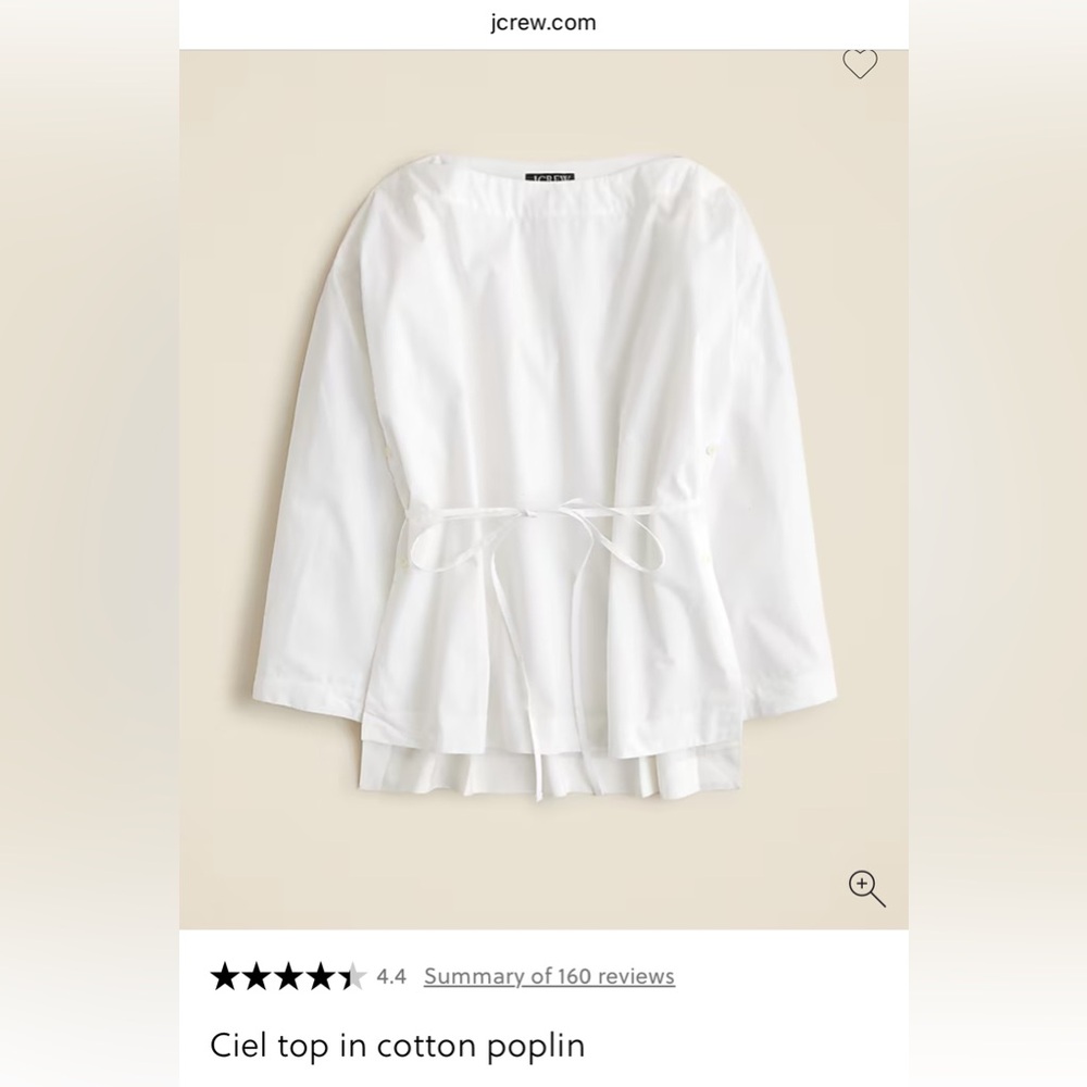 J. Crew White Women's Blouse with Tie Detail